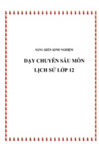 Skkn dạy chuyên sâu môn lịch sử lớp 12