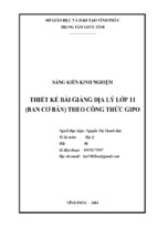 Skkn thiết kế bài giảng địa lí lớp 11 (ban cơ bản) theo công thức gipo