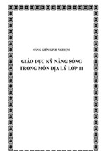 Skkn giáo dục kỹ năng sống trong môn địa lý lớp 11