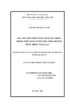 Dạy học bốn phép tính với số tự nhiên trong môn toán ở tiểu học theo hướng phát triển năng lực