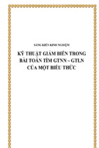 Skkn kỹ thuật giảm biến trong bài toán tìm gtnn – gtln của một biểu thức