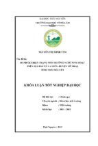 Đánh giá hiện trạng môi trường nước sinh hoạt trên địa bàn xã La Hiên huyện Võ Nhai tỉnh Thái Nguyên