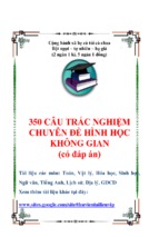 350 câu hỏi trắc nghiệm chuyên đề hình học không gian có đáp án