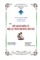 điều khoản không có hiệu lực trong hợp đồng theo mẫu