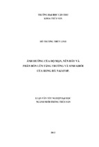 ảnh hưởng của độ mặn, nền đáy và phân bón lên tăng trưởng và sinh khối của rong đá najas sp.