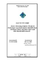 Phân tích hoạt động tín dụng ngắn hạn tại ngân hàng thương mại cổ phần công thương việt nam chi nhánh kiên giang