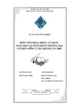 Phân tích hoạt động tín dụng ngắn hạn tại ngân hàng thương mại cổ phần đông á chi nhánh cần thơ