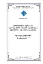 Giải pháp huy động vốn tại ngân hàng thương mại cổ phần kiên long   chi nhánh rạch giá