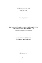 ảnh hưởng của diện tích và thức ăn đến tăng trưởng và tỷ lệ sống cá trê lai (clarias macrocephalus x clarias gariepinus)