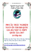500 câu trắc nghiệm Toán ôn thi ĐH Quốc Gia Hà nội và THPT Quốc gia 2017 có đáp án