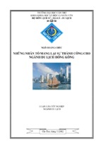 Những nhân tố mang lại sự thành công cho ngành du lịch hồng kông