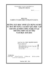 Skkn kết quả học tập chương ii môn công nghệ 10 tại     rường thpt xuân thọ, năm học 2015 2016.