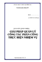 Skkn phương pháp phân công trong thực hiện nhiệm vụ