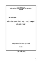 Luận văn bảo tồn phố cổ hà nội thực trạng và giải pháp