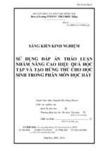 Skkn sử dụng đáp án thảo luận nhằm nâng cao hiệu quả học tập và tạo hứng thú cho học sinh trong phân môn học hát