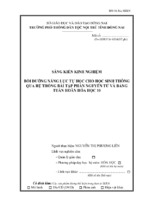 Skkn bồi dưỡng năng lực tự học cho học sinh thông qua hệ thống bài tập phần nguyên tử và bảng tuần hoàn hóa học 10