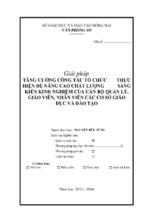 Skkn tăng cường công tác tổ chức thực hiện để nâng cao chất lượng sáng kiến kinh nghiệm của cán bộ quản lý,