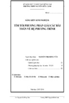 Skkn tìm tòi phương pháp giải các bài toán hệ phương trình