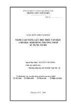 Skkn nâng cao năng lực đọc hiểu văn bản cho học sinh bằng phương pháp sử dụng sơ đồ