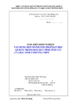 Skkn vận dụng một số phương pháp dạy học lịch sử nhằm phát huy tính tích cực của học sinh ở trường thpt