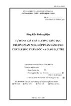 Skkn tự đánh giá chất lượng giáo dục trường mầm non, góp phần nâng cao chất lượng chăm sóc và giáo dục trẻ