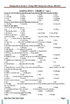 ôn thi học kỳ 1 lớp 12   tiếng anh 12   trần tuấn thành