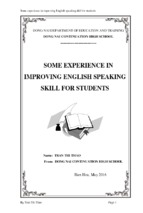 Skkn some experience in improving english speaking skill for students