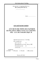 Skkn xây dựng hệ thống bài tập định hướng phát triển năng lực chương oxi – lưu huỳnh hóa học 10