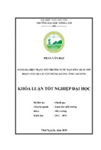 Đánh giá hiện trạng môi trường nước mặt sông Quây Sơn đoạn chảy qua huyện Trùng Khánh - tỉnh Cao Bằng