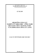 Bồi dưỡng năng lực nghiên cứu khoa học   công nghệ cho giảng viên cao đẳng nghề vùng đồng bằng sông cửu long