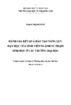 đánh giá kết quả đào tạo năng lực dạy học của sinh viên ngành sư phạm sinh học ở các trường đại học