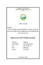 đánh giá hiện trạng môi trường, cảnh quan khu di tích lịch sử đền đuổm, xã động đạt   huyện phú lương   tỉnh thái nguyên