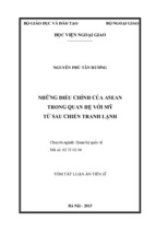 Những điều chỉnh của asean trong quan hệ với mỹ từ sau chiến tranh lạnh