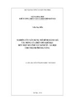 Nghiên cứu xây dựng mô hình đánh giá tác động của biến đổi khí hậu đến một số lĩnh vực kinh tế   xã hội cho thành phố đà nẵng