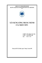 Luận văn quản trị nhân lực xây dựng lòng trung thành của nhân viên