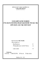 ứng dụng phương pháp hàm số để tìm giá trị lớn nhất, giá trị nhỏ nhất