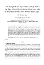 điều tra, nghiên cứu một số thực vật việt nam có tác dụng hỗ trợ điều hòa lượng đường trong máu để ứng dụng cho bệnh nhân đái tháo đường type 2