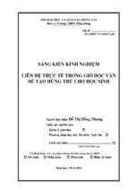 Liên hệ thực tế trong giờ đọc văn để tạo hứng thú cho học sinh