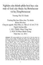 Nghiên cứu thành phần hoá học của một số loài cây thuộc họ betulaceae và họ zingiberaceae