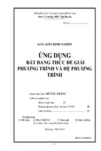 ứng dụng bất đẳng thức để giải phương trình và hệ phương trình