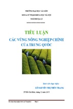 Tiểu luận Các vùng nông nghiệp chính của Trung Quốc