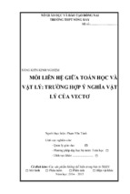 Mối liên hệ giữa toán học và vật lý trường hợp ý nghĩa vật lý của vectơ