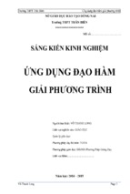 ứng dụng đạo hàm giải phương trình