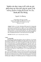 Nghiên cứu thực trạng và đề xuất các giải pháp nâng cao hiệu quả công tác quản lý thị trường quyền sử dụng đất huyện an lão, thành phố hải phòng