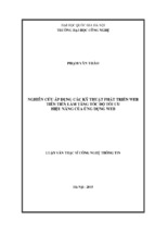 Nghiên cứu áp dụng các kỹ thuật phát triển web tiên tiến làm tăng tốc độ tối ưu hiệu năng của ứng dụng web