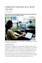 Chính sách thuế năm 2016