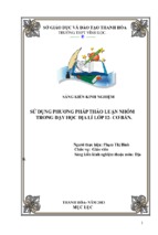 Sử dụng phương pháp thảo luận nhóm trong dạy học địa lí lớp 12   cơ bản