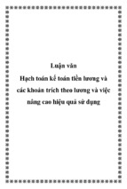 Luận văn hạch toán kế toán tiền lương và các khoản trích theo lương và việc nâng cao hiệu quả sử dụng