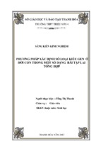 Sáng kiến kinh nghiệm phương pháp xác định số loại kiểu gen ở đời con trong một số dạng bài tập lai tổng hợp