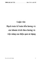 Luận văn hạch toán kế toán tiền lương và các khoản trích theo lương và việc nâng cao hiệu quả sử dụng